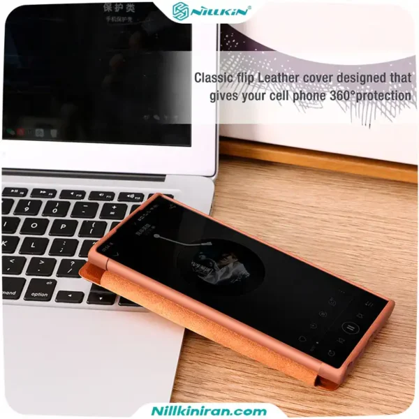 کیف چرم نیلکین سامسونگ S23 Ultra مدل Qin Pro Series Leather