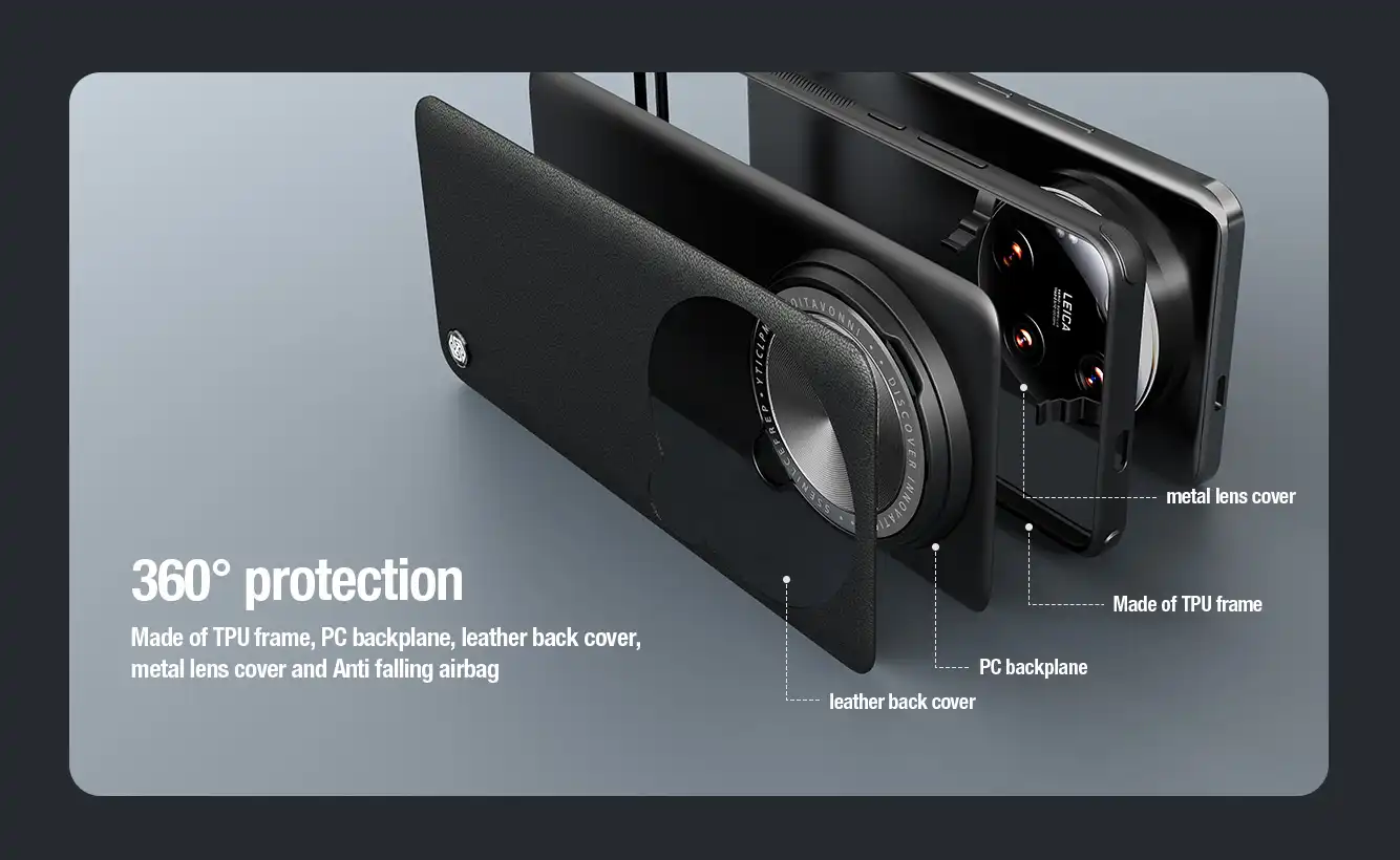 قاب نیلکین شیائومی Xiaomi 14 Ultra مدل Camshield Prop Leather