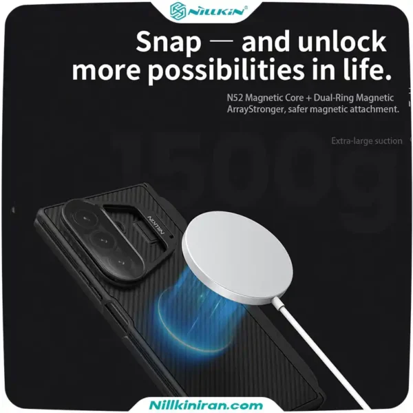 قاب نیلکین سامسونگ Samsung Galaxy Z Fold 7 مدل CamShield Prop Magnetic (S Pen version)