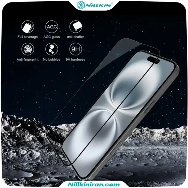 گلس نیلکین آیفون iPhone 16 مدل 3D CP+MAX