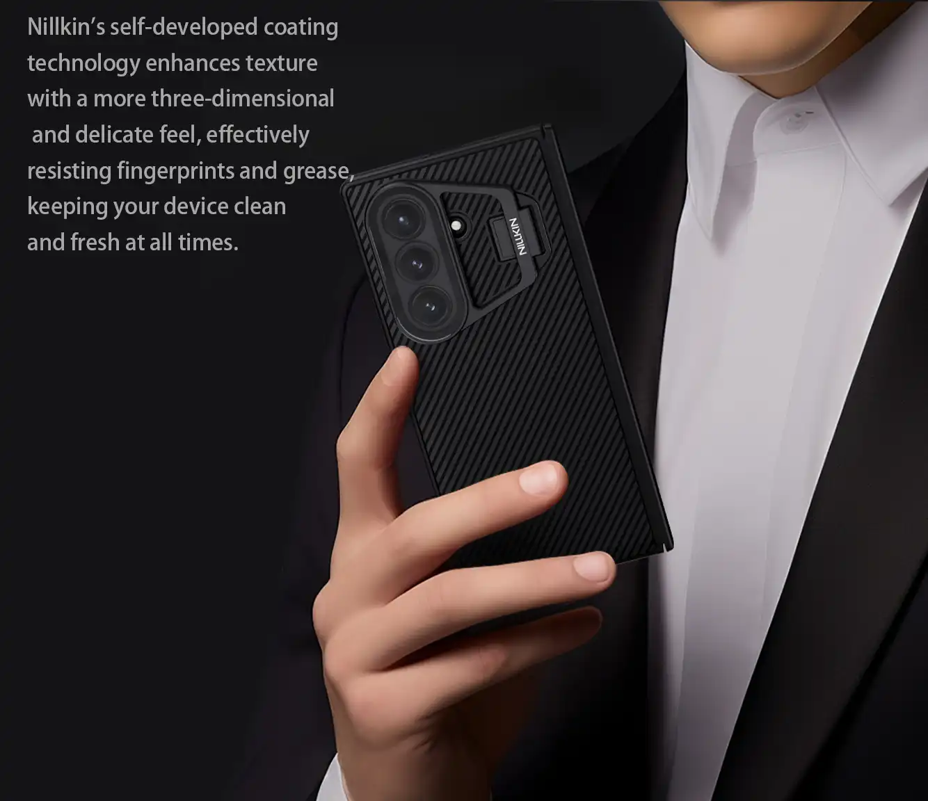 قاب نیلکین سامسونگ Samsung Galaxy Z Fold 7 مدل CamShield Prop (Transparent Lens Guard Version)