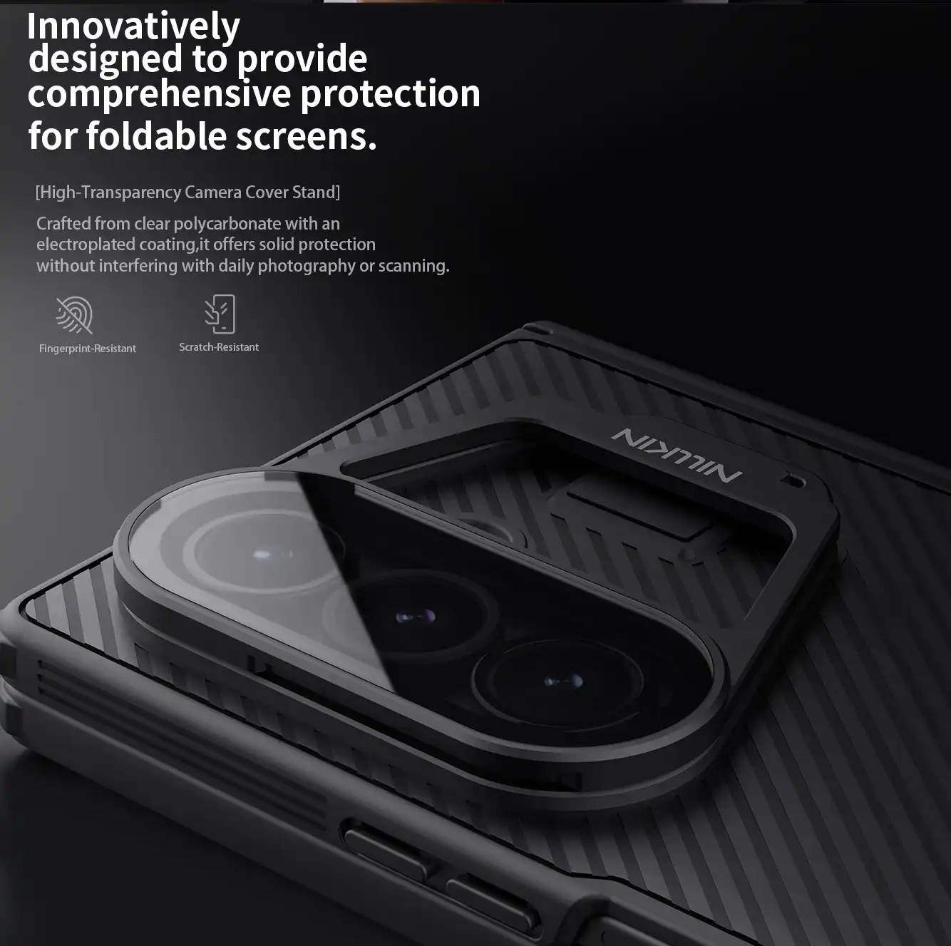 قاب نیلکین سامسونگ Samsung Galaxy Z Fold 7 مدل CamShield Prop (Transparent Lens Guard Version)