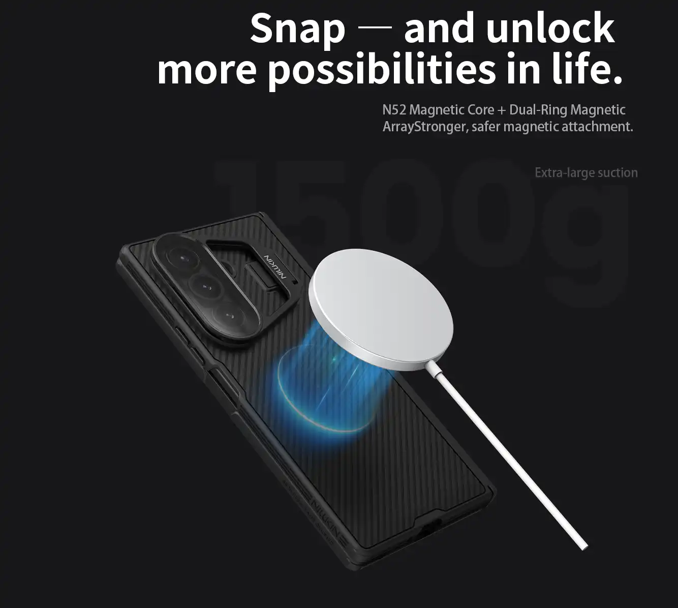 قاب نیلکین سامسونگ Samsung Galaxy Z Fold 7 مدل CamShield Prop Magnetic (Transparent Lens Guard Version)