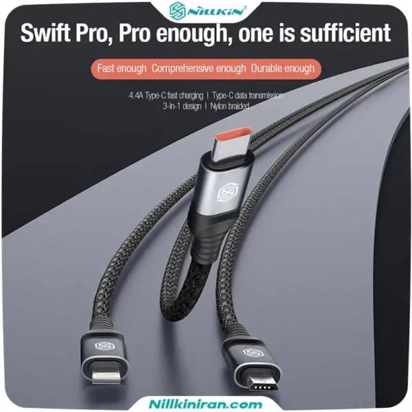 کابل شارژ سه سر نیلکین مدل Swift 3-in-1