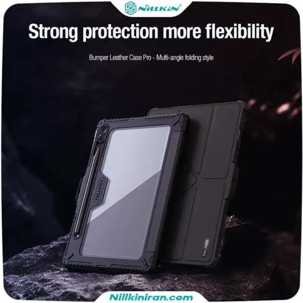 کیف محافظ نیلکین سامسونگ Samsung Galaxy Tab S9/S10 FE مدل Bumper Leather Case Pro