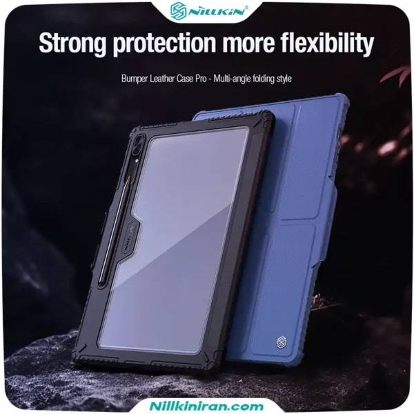 کیف محافط نیلکین سامسونگ Galaxy Tab S9 Ultra مدل Bumper Leather Case Pro