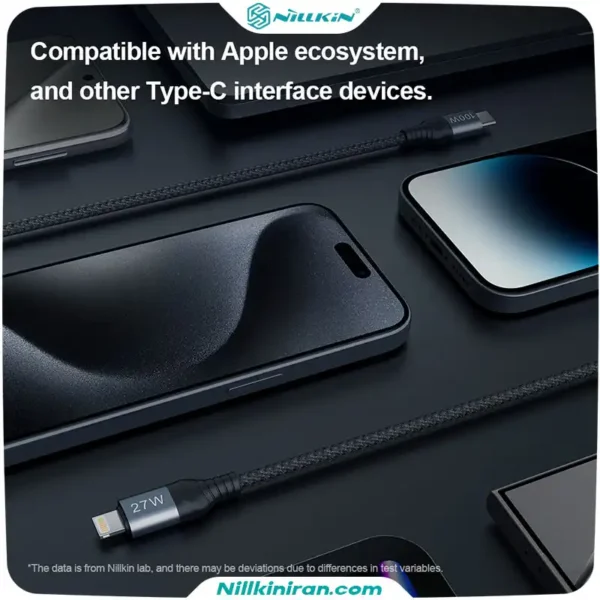 کابل تبدیل USB C به لایتنینگ USB C نیلکین مدل DualPower 2 in 1