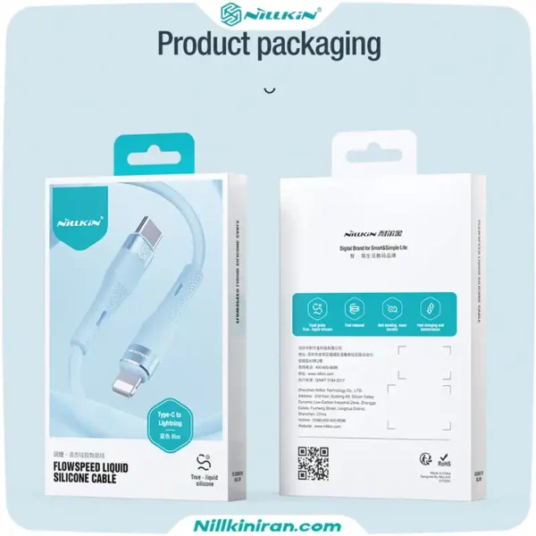 کابل سیلیکونی 1.2 متری Lightning نیلکین مدل Flowspeed Liquid Silicone