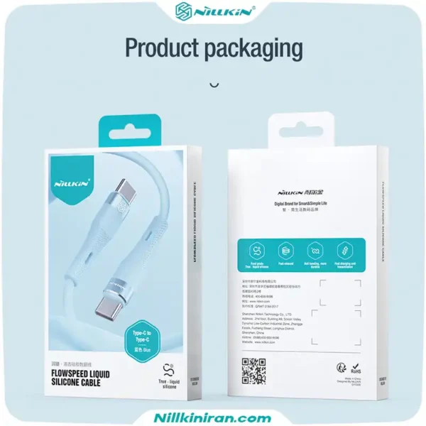 کابل دو سر تایپ سی سیلیکونی نیلکین مدل Flowspeed liquid silicone