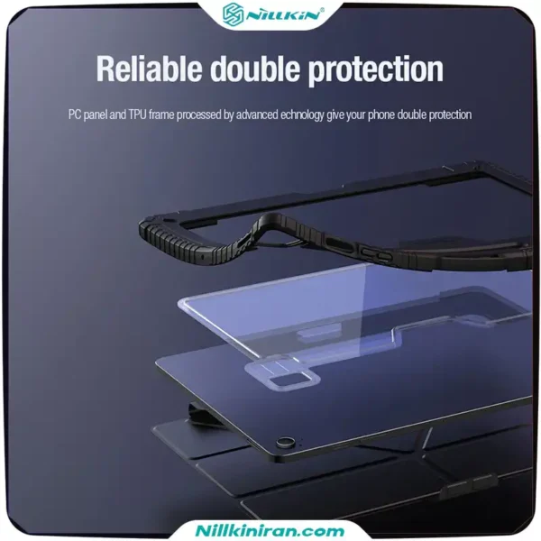 کیف محافظ نیلکین سامسونگ +Samsung Galaxy Tab S10 FE مدل Bumper Leather Case Pro