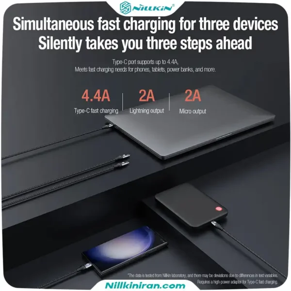 کابل شارژ سه سر نیلکین مدل Swift 3-in-1
