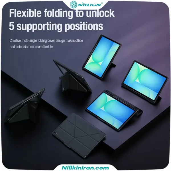 کیف محافظ نیلکین سامسونگ +Samsung Galaxy Tab S10 FE مدل Bumper Leather Case Pro