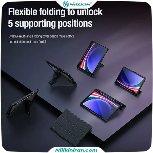 کیف محافظ نیلکین سامسونگ Samsung Galaxy Tab S9/S10 FE مدل Bumper Leather Case Pro