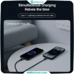 کابل تبدیل USB C به لایتنینگ USB C نیلکین مدل DualPower 2 in 1