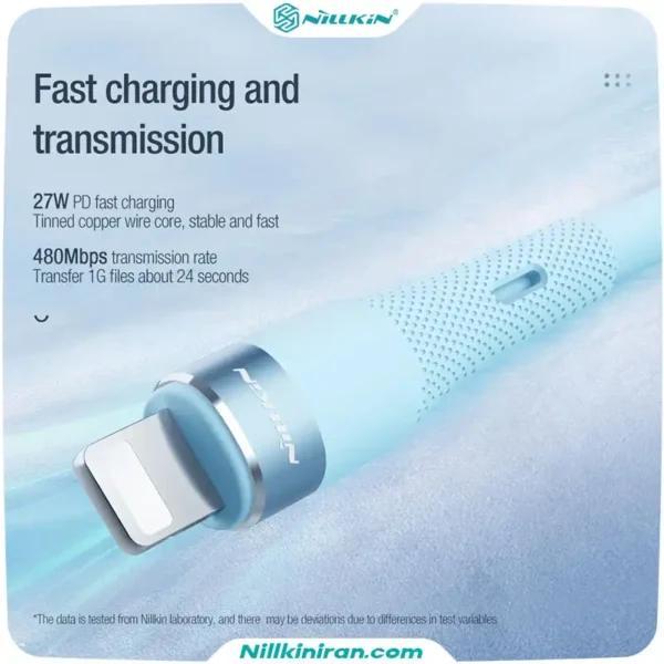 کابل سیلیکونی 1.2 متری Lightning نیلکین مدل Flowspeed Liquid Silicone