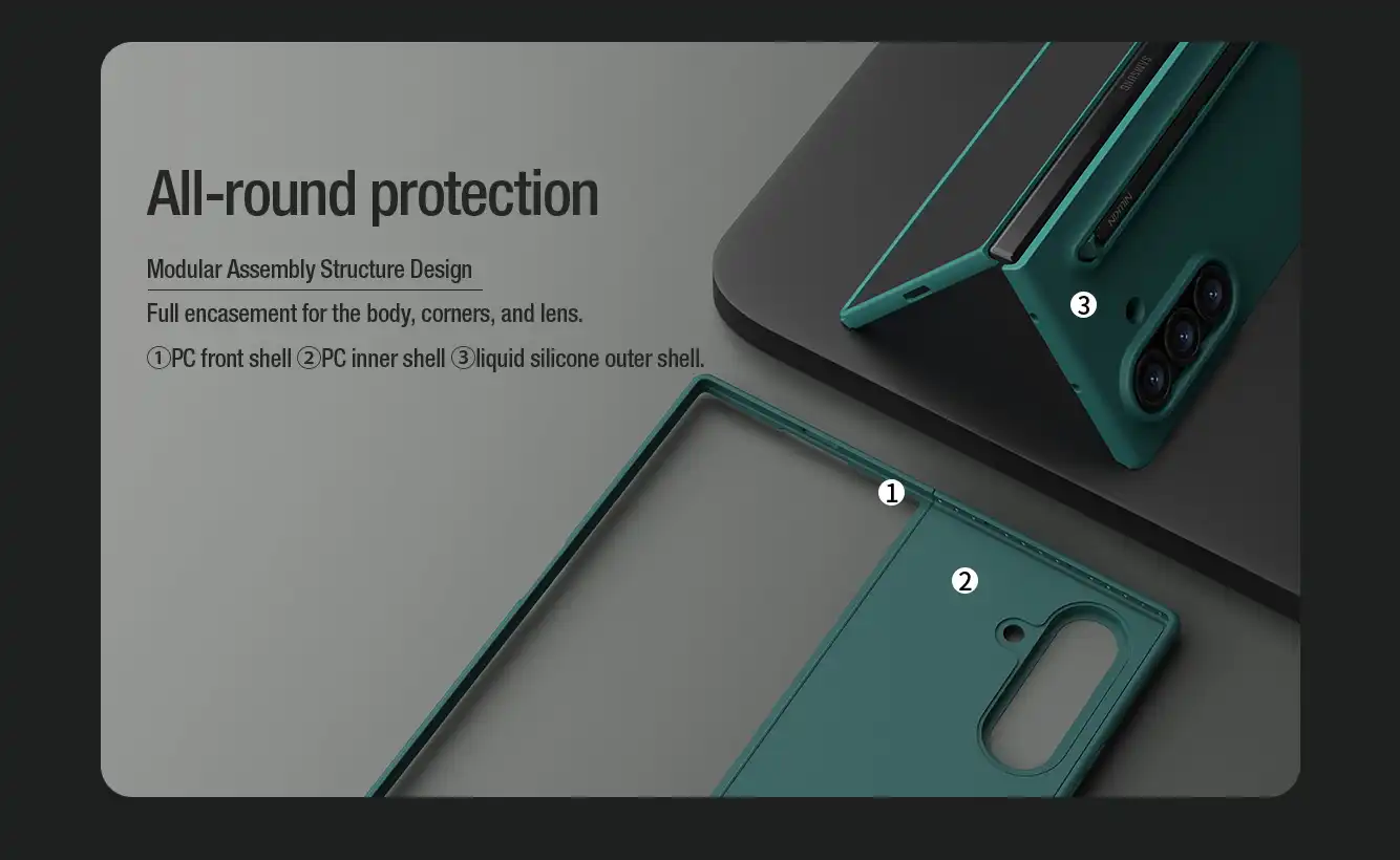 قاب نیلکین سامسونگ Galaxy Z Fold7 مدل Flex Pure Fold