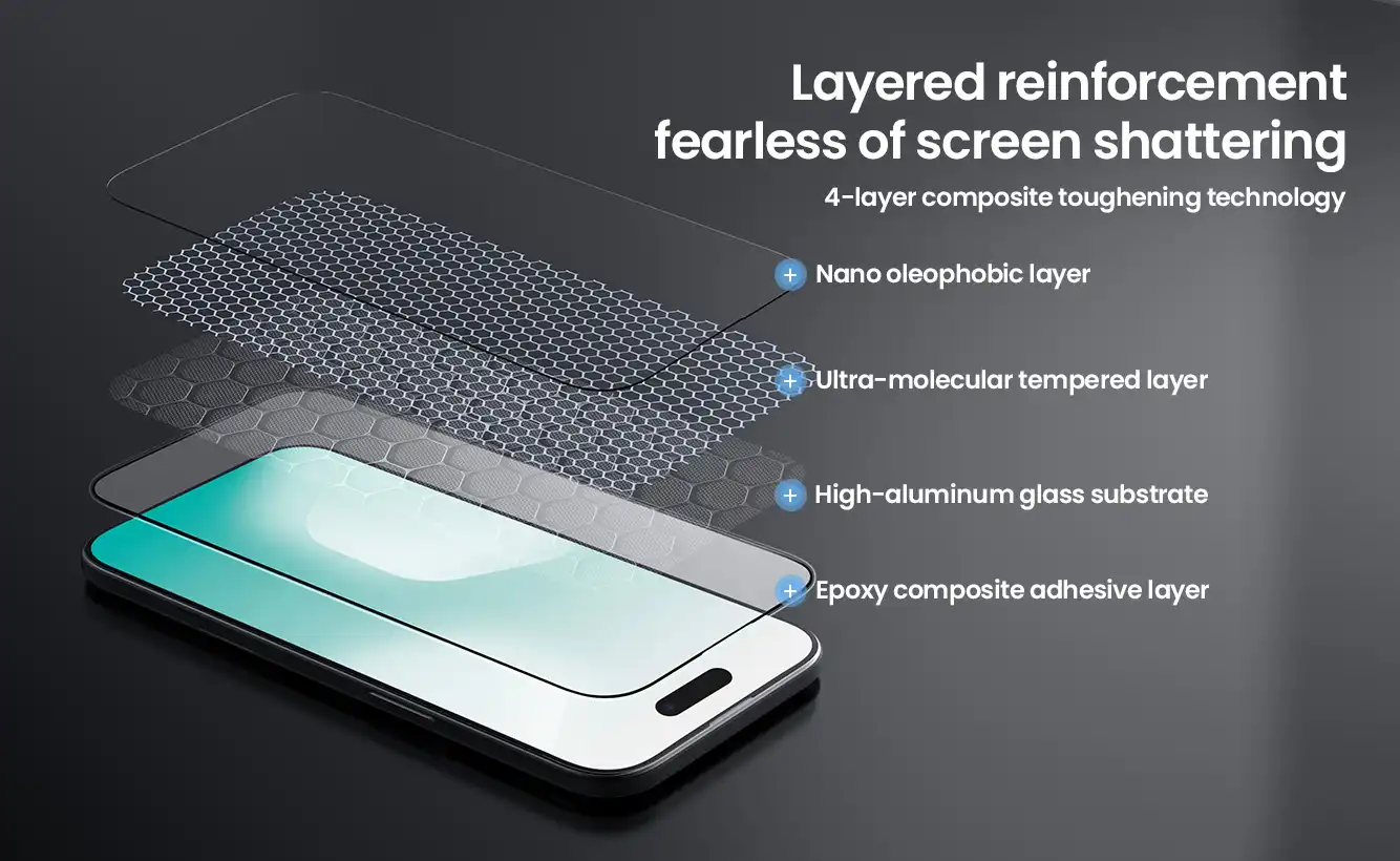 گلس نیلکین iPhone 17 Air مدل CP+ Pro tempered glass