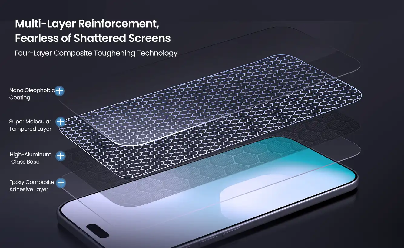 گلس نیلکین iPhone 17 Air مدل H+ Pro tempered glass