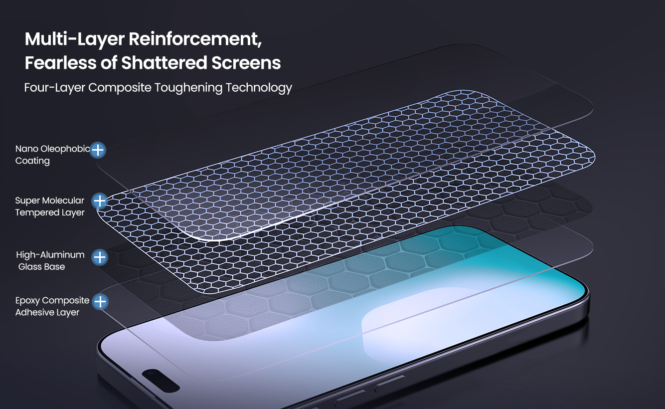  iPhone 17 Pro Max H+Pro tempered glass نیلکین 
