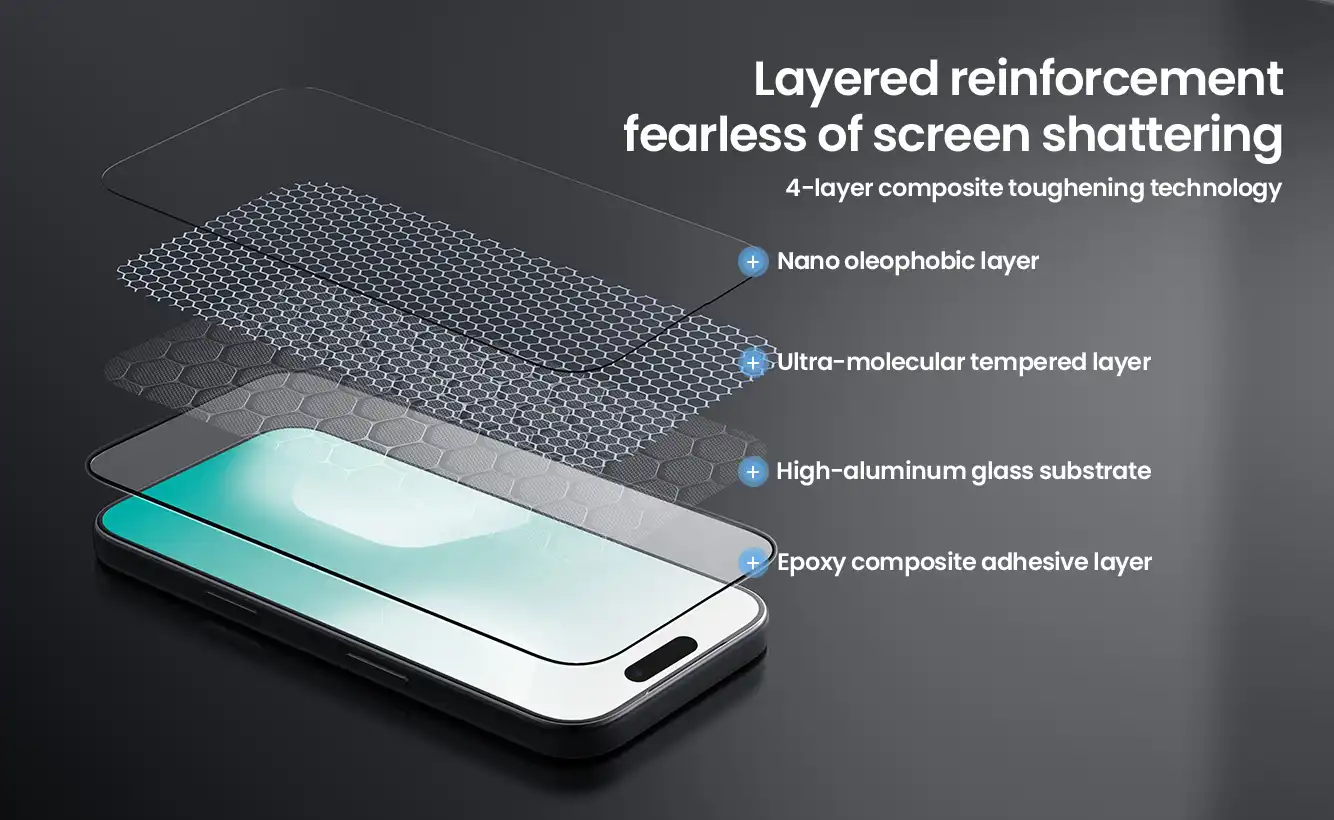 گلس نیلکین iPhone 17 مدل CP+ Pro tempered glass