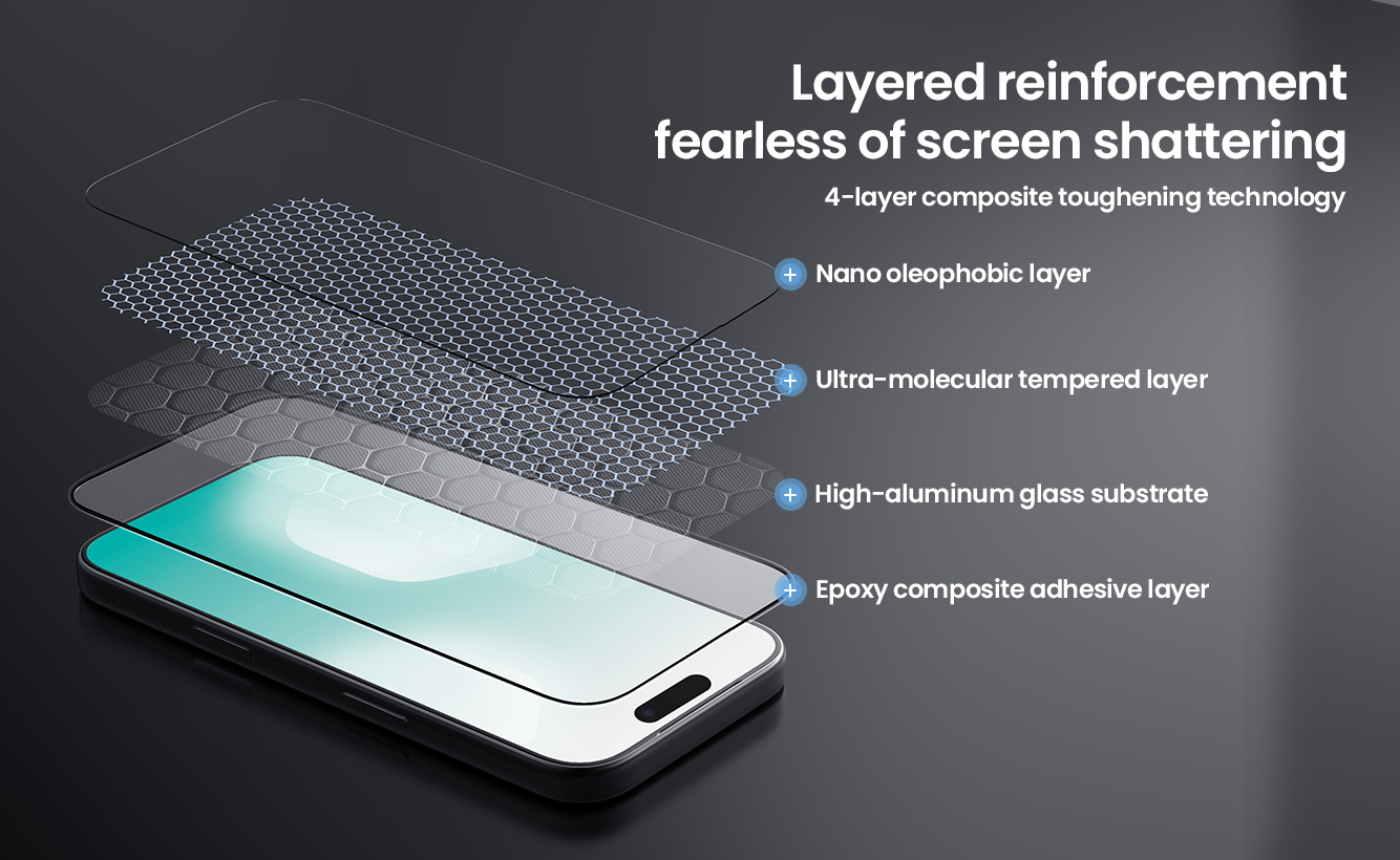 گلس نیلکین آیفون iPhone 17 Pro Max مدل CP+ Pro tempered glass