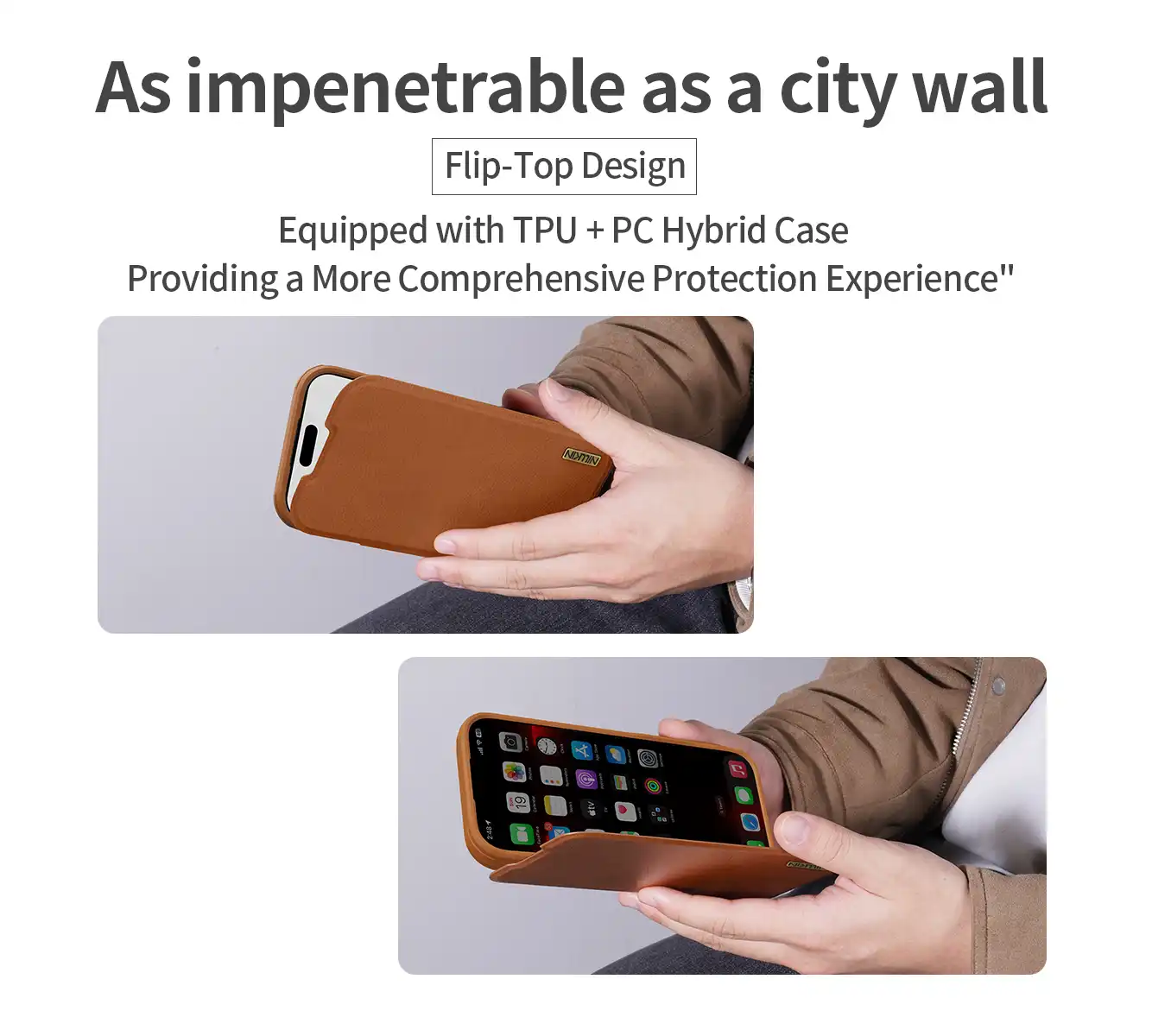 قاب نیلکین iPhone 17 Pro مدل Qin Pro leather