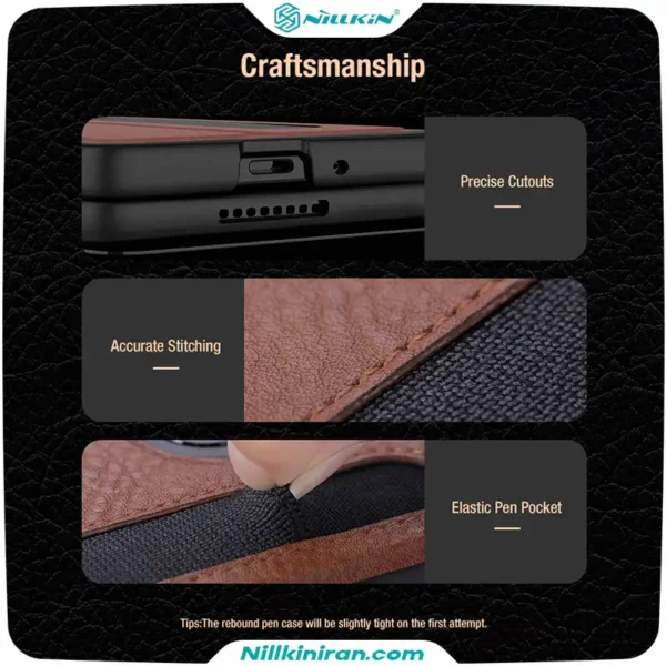 قاب نیلکین سامسونگ Galaxy Z Fold7 مدل Aoge Leather