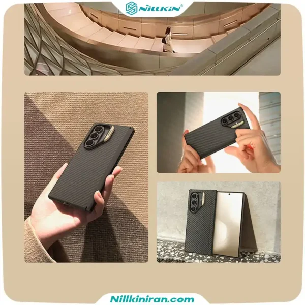 قاب نیلکین سامسونگ Galaxy Z Fold7 مدل Synthetic Fiber Pro Magnetic