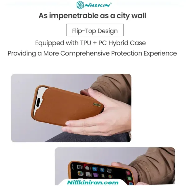 قاب نیلکین iPhone 17 Pro مدل Qin Pro leather