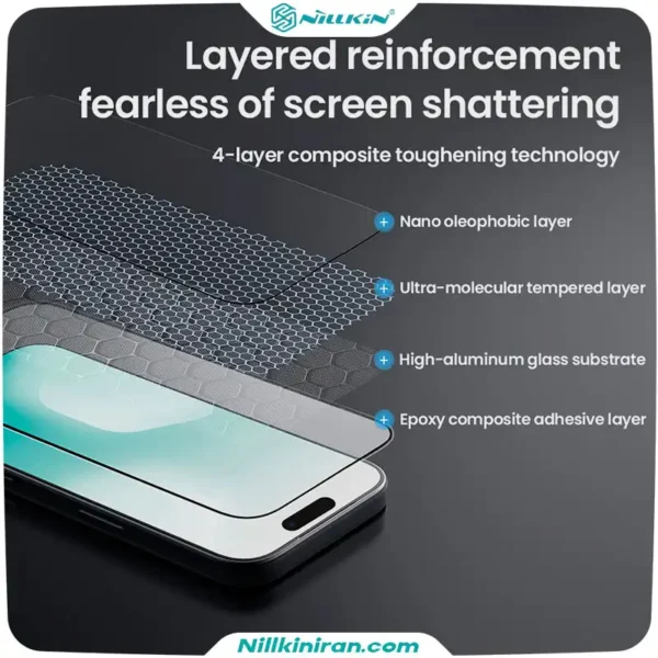 گلس نیلکین iPhone 17 مدل CP+ Pro tempered glass