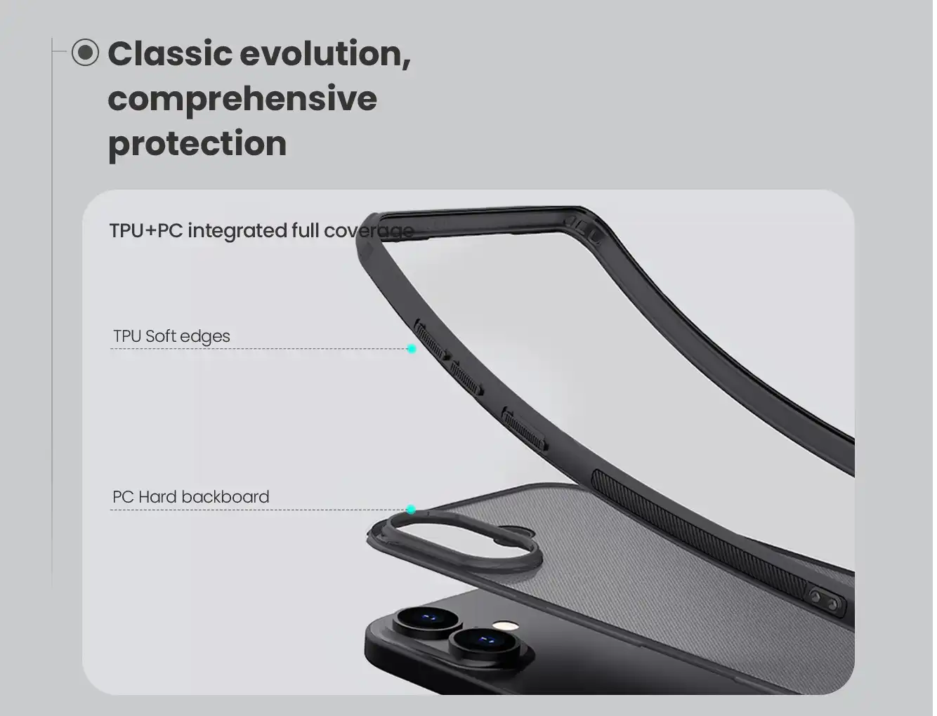 قاب نیلکین آیفون iPhone 17 مدل Super Frosted Shield Pro (Clear Version)