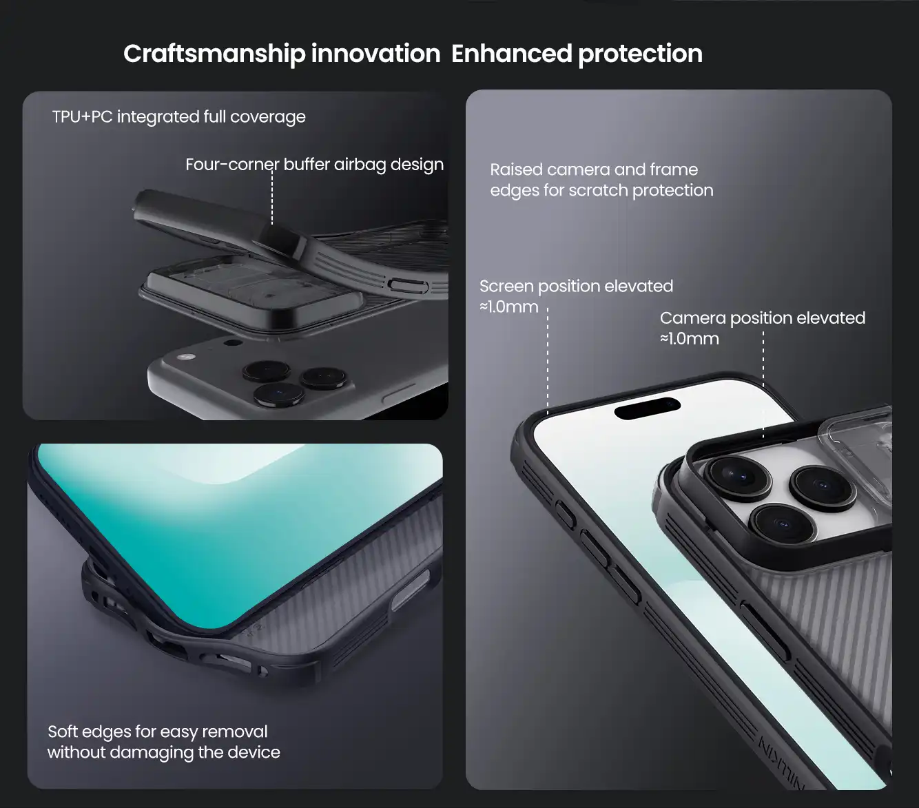 قاب نیلکین آیفون iPhone 17 Pro Max مدل CamShield Pro (Clear Version)
