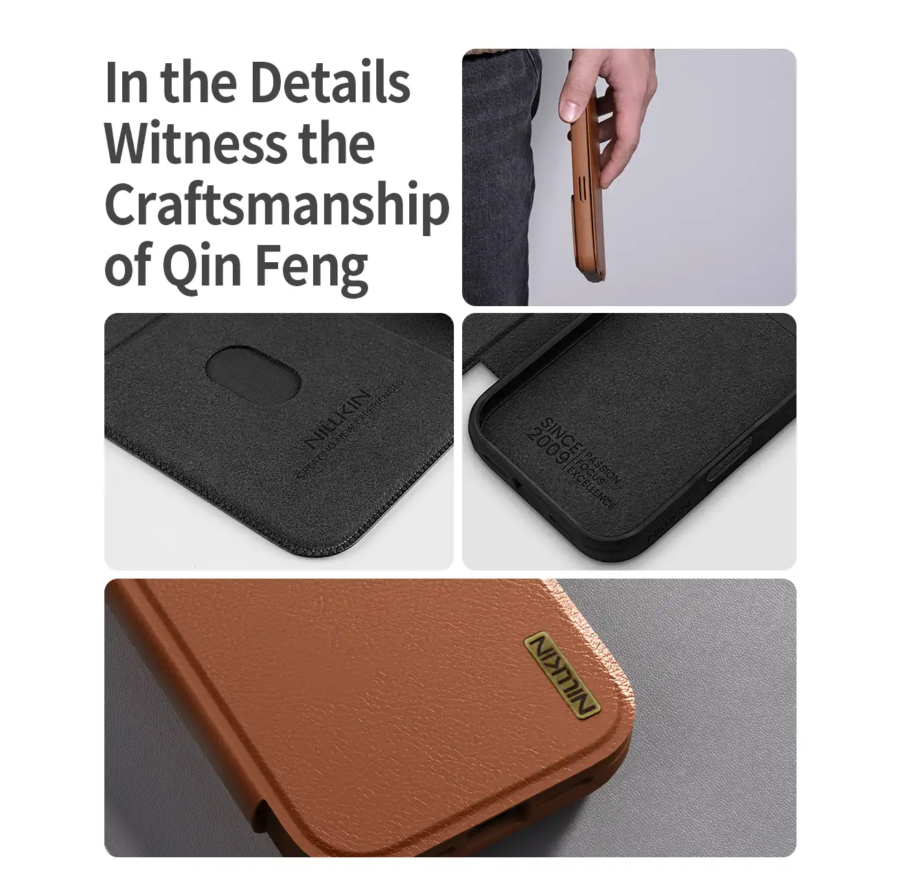 قاب نیلکین آیفون iPhone 17 Air مدل Qin Pro leather