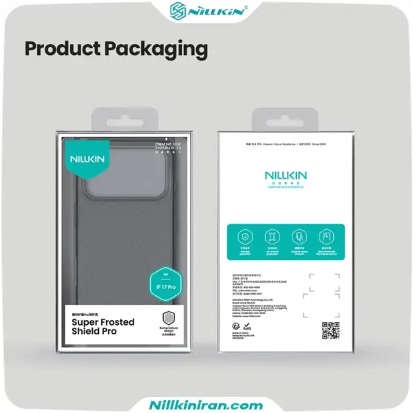 قاب نیلکین آیفون iPhone 17 Pro مدل Super Frosted Shield Pro (Clear Version)