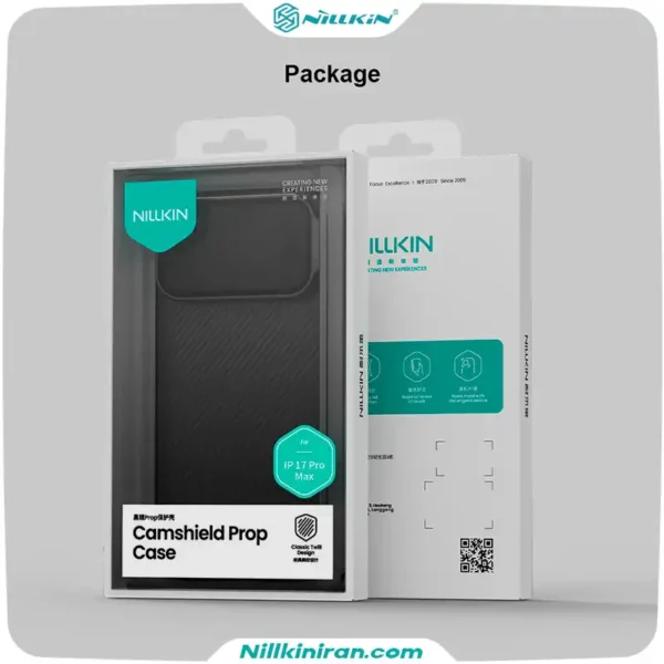 قاب نیلکین آیفون iPhone 17 Pro Max مدل Camshield Prop Clear version