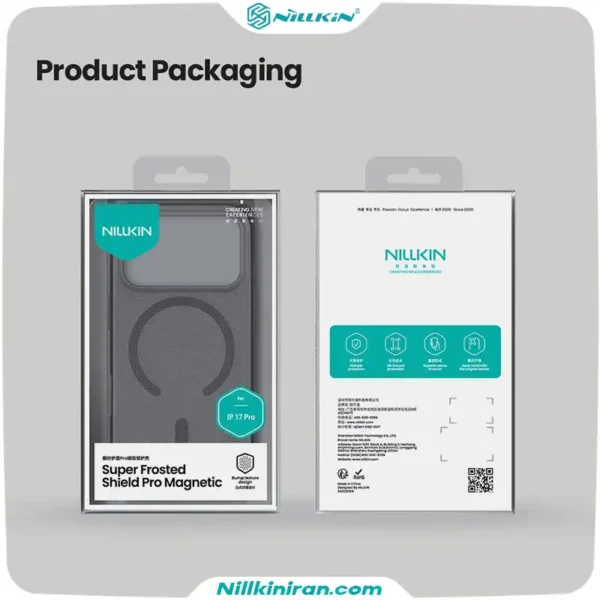 قاب نیلکین آیفون iPhone 17 Pro مدل Super Frosted Shield Pro Magnetic (Clear Version)