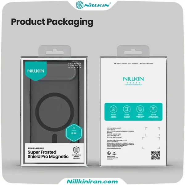 قاب نیلکین آیفون iPhone 17 Air مدل Super Frosted Shield Pro Magnetic (Clear Version)