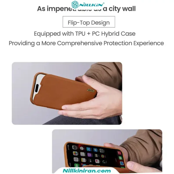 قاب نیلکین آیفون iPhone 17 مدل Qin Pro leather
