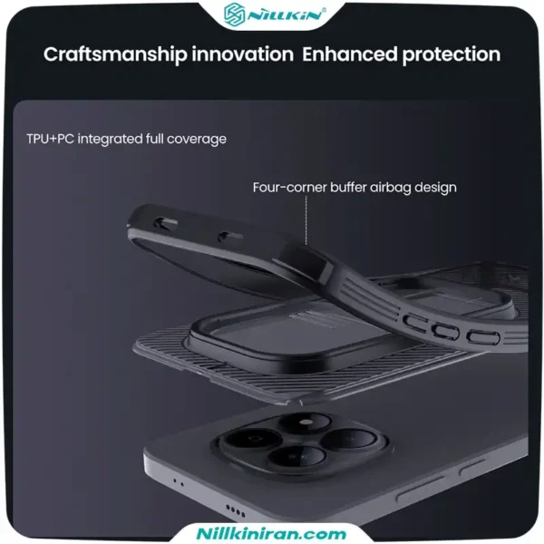 قاب نیلکین شیائومی +Redmi Note15 Pro مدل CamShield Pro (Clear Version)