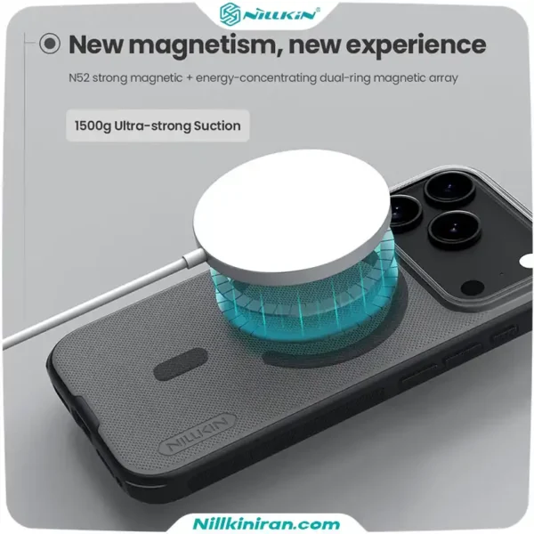 قاب نیلکین آیفون iPhone 17 Pro مدل Super Frosted Shield Pro Magnetic (Clear Version)