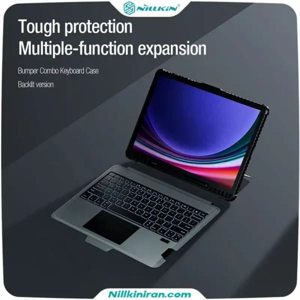 کیف کلاسوری کیبورد دار نیلکین مناسب تبلت Tab S9+/S9+ 5Gمدل Bumper Combo Keyboard Case