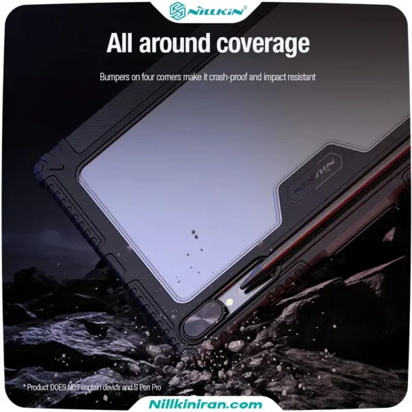کیف محافظ نیلکین سامسونگ Tab S9 plus مدل Bumper Leather Case Pro