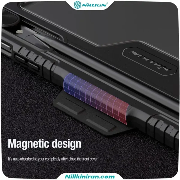 کیف محافظ نیلکین سامسونگ Tab S9 plus مدل Bumper Leather Case Pro