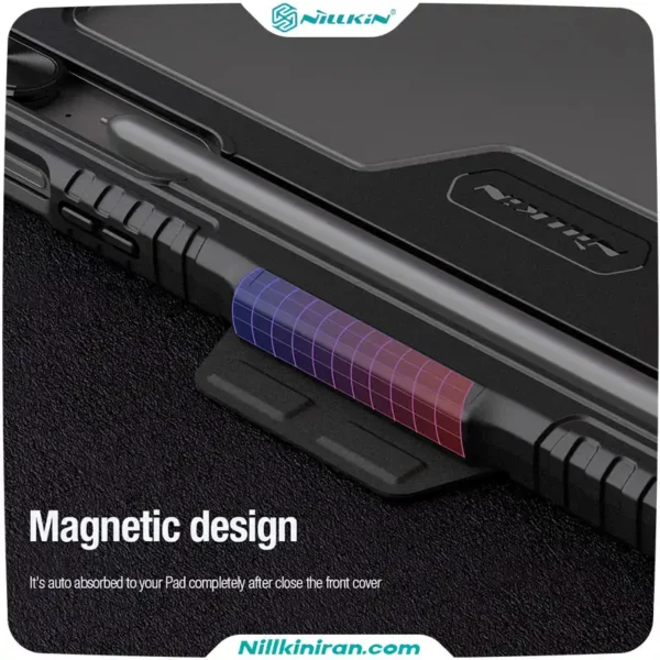 کیف محافظ نیلکین سامسونگ Tab S9 FE Plus مدل Bumper Leather Case Pro