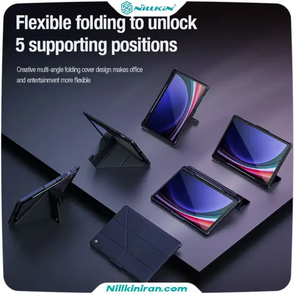 کیف محافظ نیلکین سامسونگ Tab S9 plus مدل Bumper Leather Case Pro