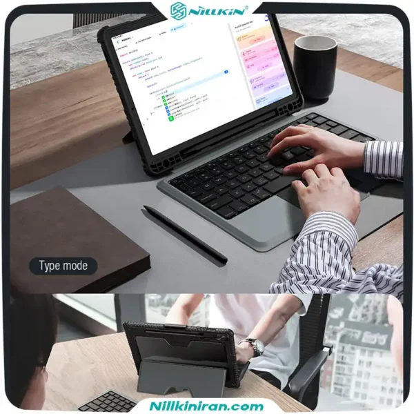 کیف کلاسوری کیبورد دار نیلکین مناسب تبلت Tab S9/S9 5Gمدل Bumper Combo Keyboard Case