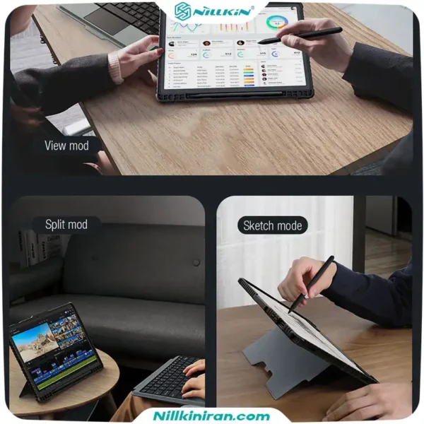 کیف کلاسوری کیبورد دار نیلکین مناسب تبلت Tab S9/S9 5Gمدل Bumper Combo Keyboard Case