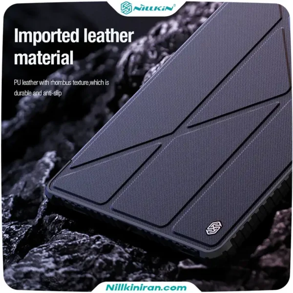 کیف محافظ نیلکین سامسونگ Tab S9 plus مدل Bumper Leather Case Pro