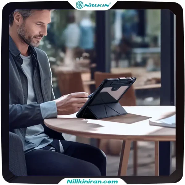 کیف محافظ نیلکین سامسونگ Tab S9 FE Plus مدل Bumper Leather Case Pro