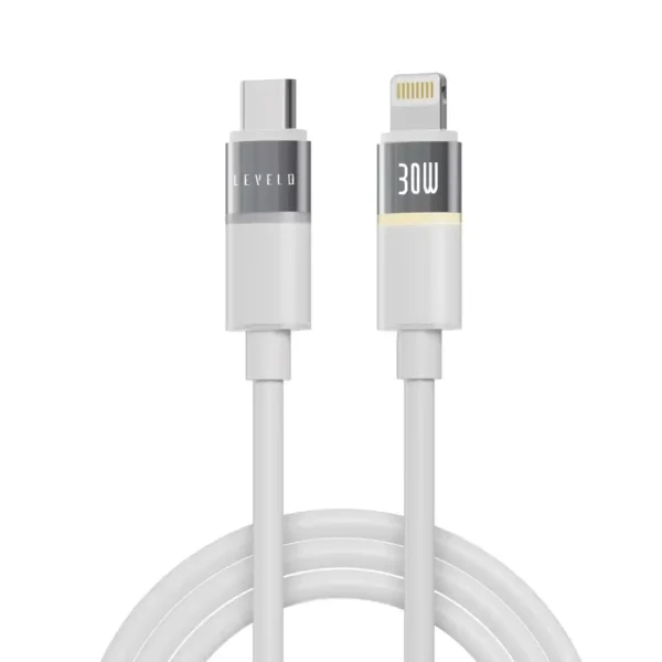 کابل شارژ Type‑C به لایتنینگ وات Levelo Luno 30